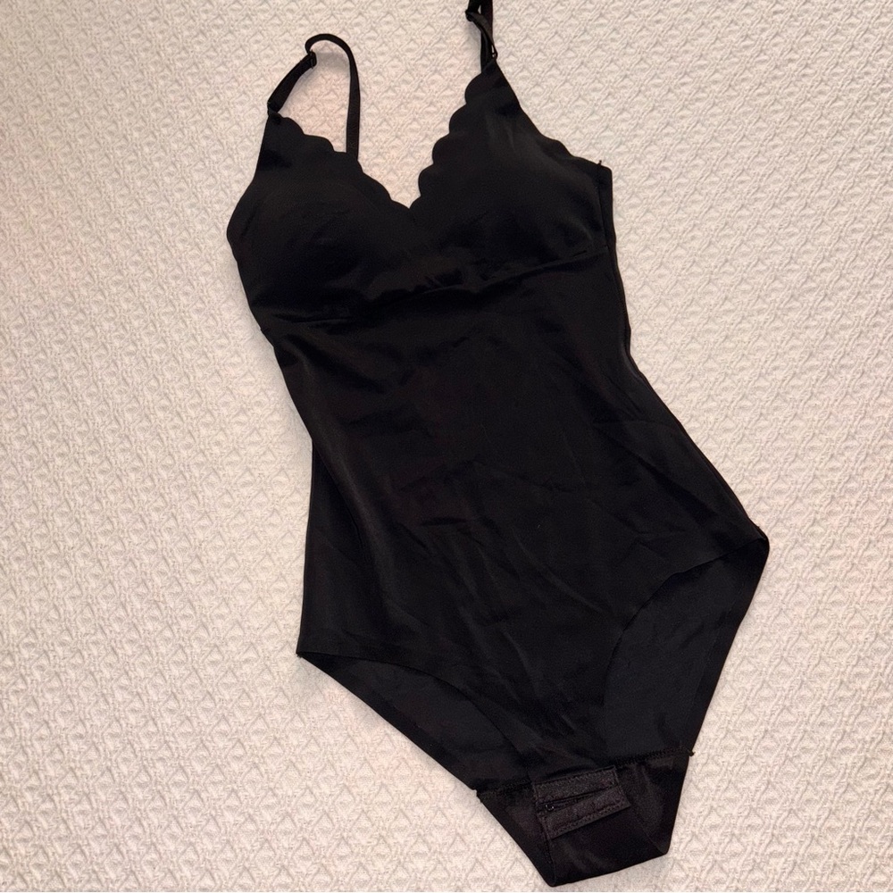 Danskin intimates women’s small black bodysuit shape wear fairy goth sexy